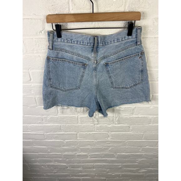 Madewell Women's the Mom Jeans Shorts Denim High-Rise Disstressed Blue Size 28 - Picture 7 of 10